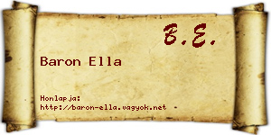 Baron Ella névjegykártya